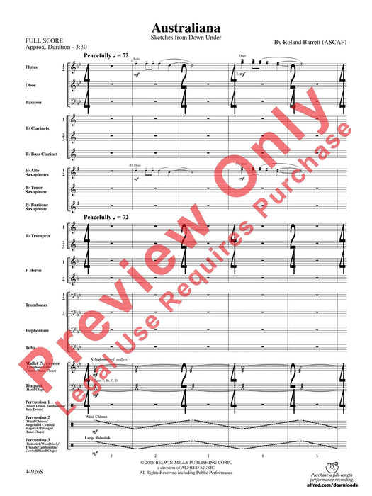 Australiana Sketches from Down Under 總譜 | 小雅音樂 Hsiaoya Music