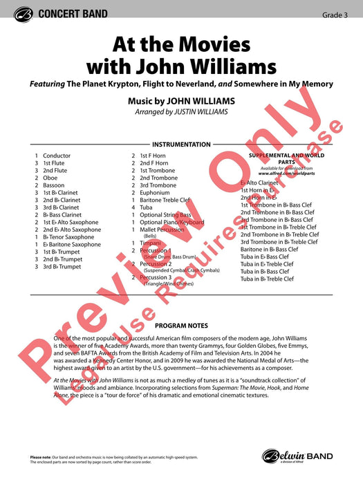 At the Movies with John Williams Featuring: The Planet Krypton / Flight to Neverland / Somewhere in My Memory 總譜 | 小雅音樂 Hsiaoya Music