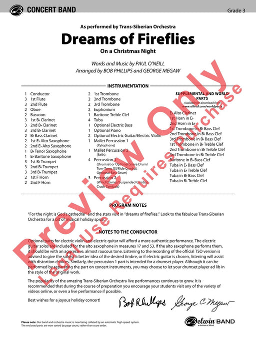 Dreams of Fireflies (On a Christmas Night) As Performed by Trans-Siberian Orchestra 管弦樂團 總譜 | 小雅音樂 Hsiaoya Music