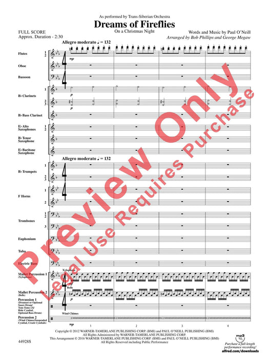 Dreams of Fireflies (On a Christmas Night) As Performed by Trans-Siberian Orchestra 管弦樂團 總譜 | 小雅音樂 Hsiaoya Music