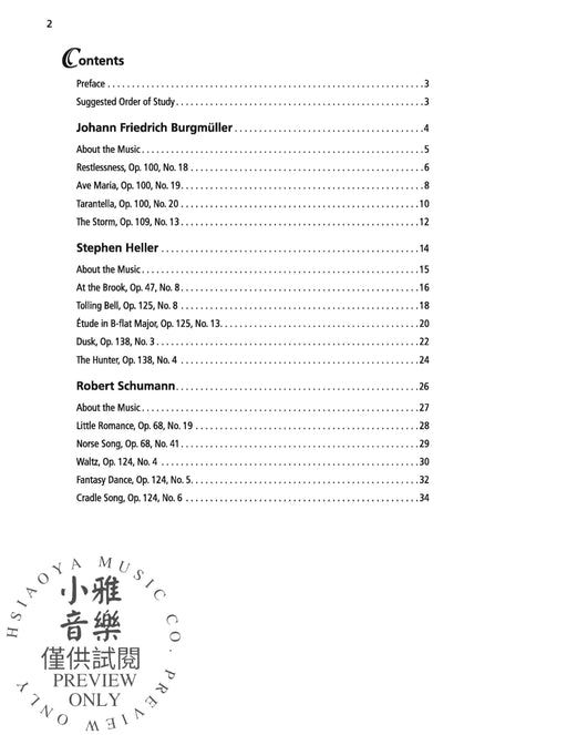Classics for Students: Burgmüller, Heller & Schumann, Book 2 Standard Repertoire for the Developing Pianist | 小雅音樂 Hsiaoya Music