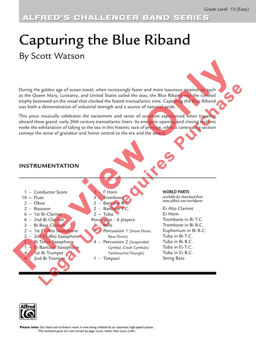 Capturing the Blue Riband 總譜 | 小雅音樂 Hsiaoya Music