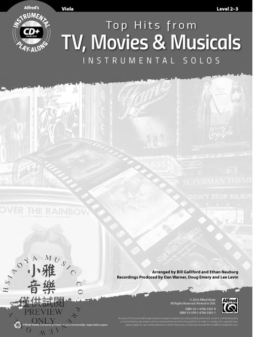 Top Hits from TV, Movies & Musicals Instrumental Solos for Strings 獨奏 弦樂 | 小雅音樂 Hsiaoya Music