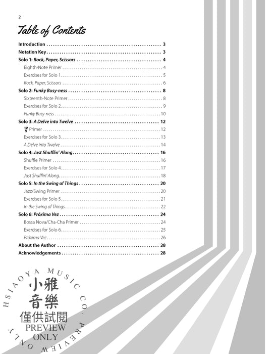 Solo in Style Six Drumset Etudes for the Beginning to Intermediate Performer 獨奏 風格 練習曲 | 小雅音樂 Hsiaoya Music