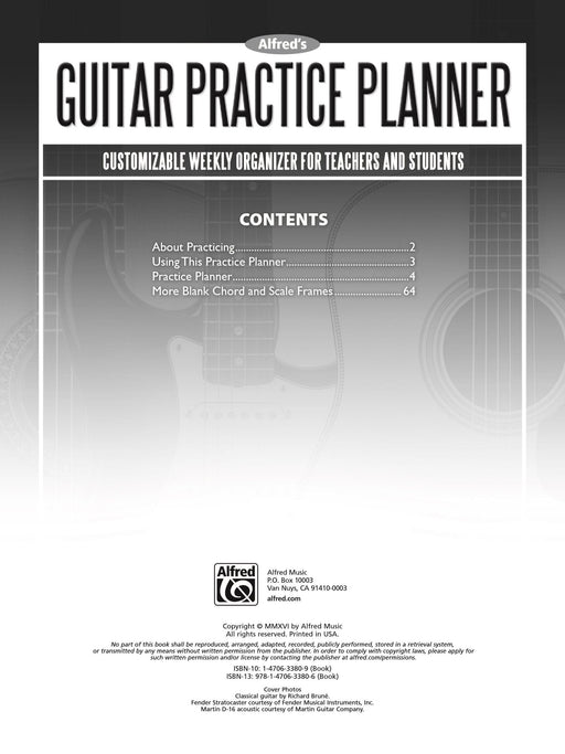Alfred's Guitar Practice Planner Customizable Weekly Organizer for Teachers and Students 吉他 管風琴 | 小雅音樂 Hsiaoya Music