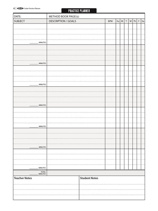 Alfred's Guitar Practice Planner Customizable Weekly Organizer for Teachers and Students 吉他 管風琴 | 小雅音樂 Hsiaoya Music