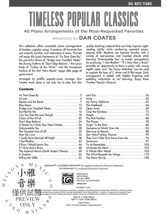 Timeless Popular Classics 40 Piano Arrangements of the Most-Requested Favorites 鋼琴 | 小雅音樂 Hsiaoya Music