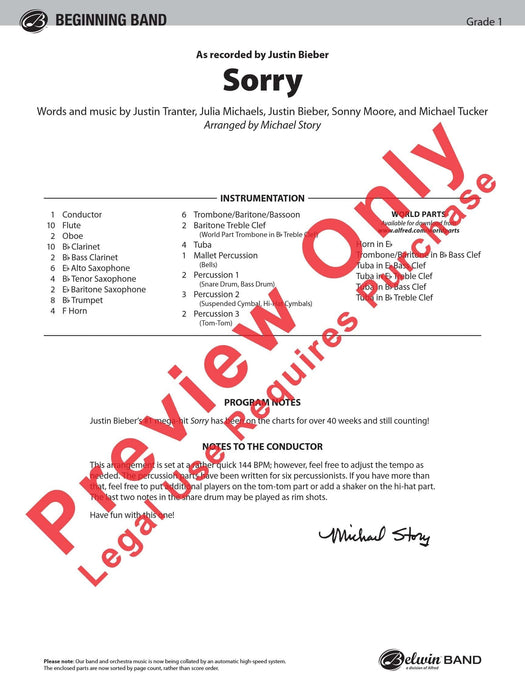 Sorry As Recorded by Justin Bieber 總譜 | 小雅音樂 Hsiaoya Music