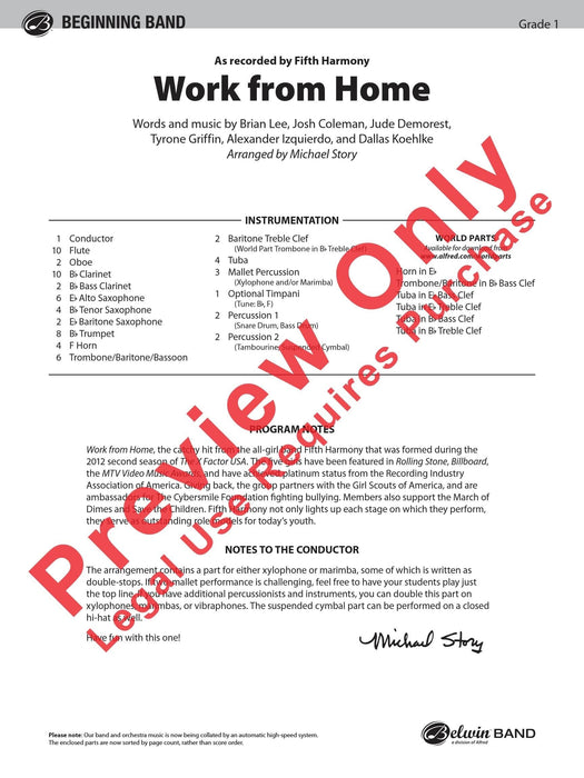 Work from Home As Recorded by Fifth Harmony 和聲 總譜 | 小雅音樂 Hsiaoya Music