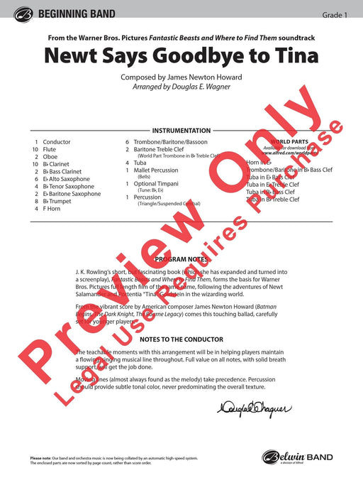 Newt Says Goodbye to Tina (from Fantastic Beasts and Where to Find Them) 總譜 | 小雅音樂 Hsiaoya Music