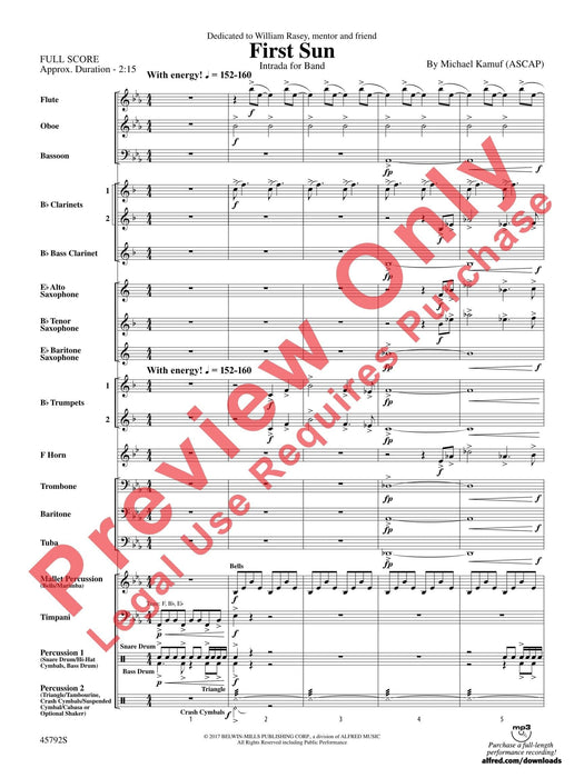 First Sun Intrada for Band 總譜 | 小雅音樂 Hsiaoya Music