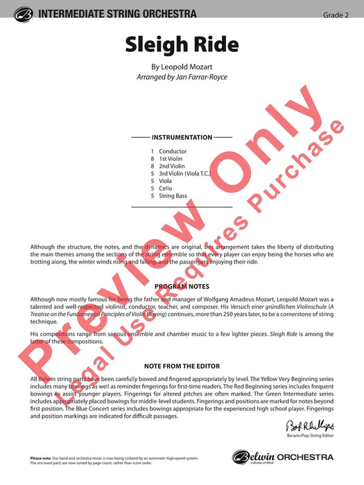 Sleigh Ride 莫札特,雷歐波德 總譜 | 小雅音樂 Hsiaoya Music