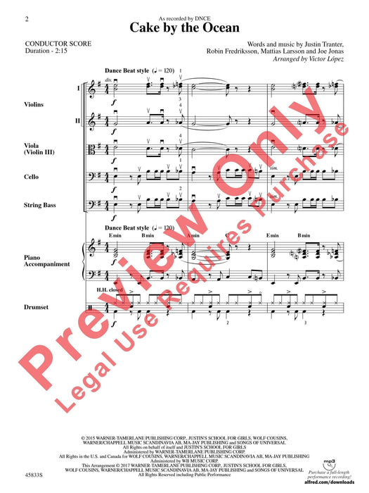 Cake by the Ocean As Recorded by DNCE 總譜 | 小雅音樂 Hsiaoya Music