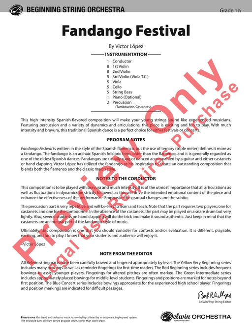 Fandango Festival 總譜 | 小雅音樂 Hsiaoya Music