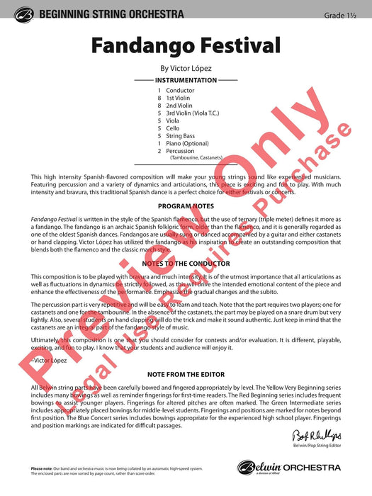 Fandango Festival 總譜 | 小雅音樂 Hsiaoya Music