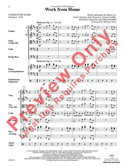 Work from Home As Recorded by Fifth Harmony 和聲 總譜 | 小雅音樂 Hsiaoya Music