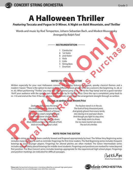 A Halloween Thriller Featuring: Toccata and Fugue in D Minor / A Night on Bald Mountain / Thriller 觸技曲 復格曲 總譜 | 小雅音樂 Hsiaoya Music
