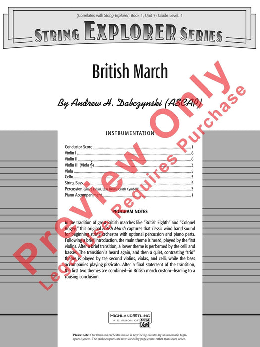 British March 進行曲 總譜 | 小雅音樂 Hsiaoya Music