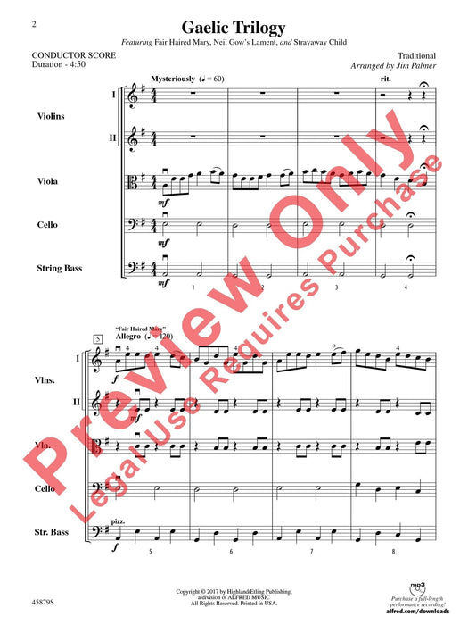 Gaelic Trilogy Featuring: Faired Hair Mary / Neil Gow's Lament / Strayaway Child 三部曲 輓歌 總譜 | 小雅音樂 Hsiaoya Music
