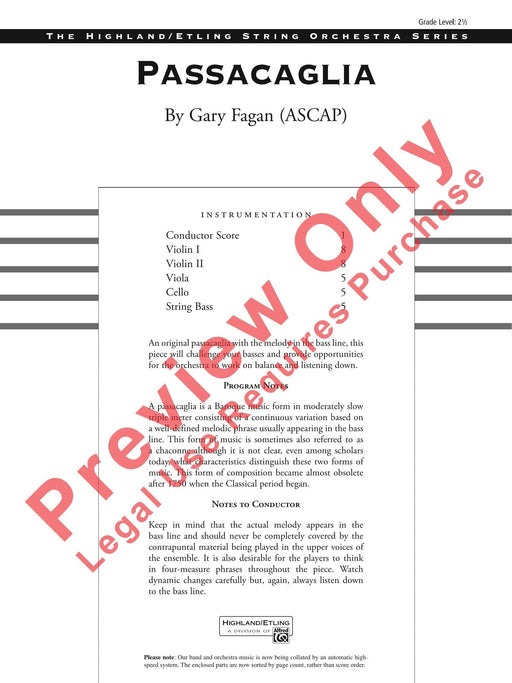 Passacaglia 總譜 | 小雅音樂 Hsiaoya Music