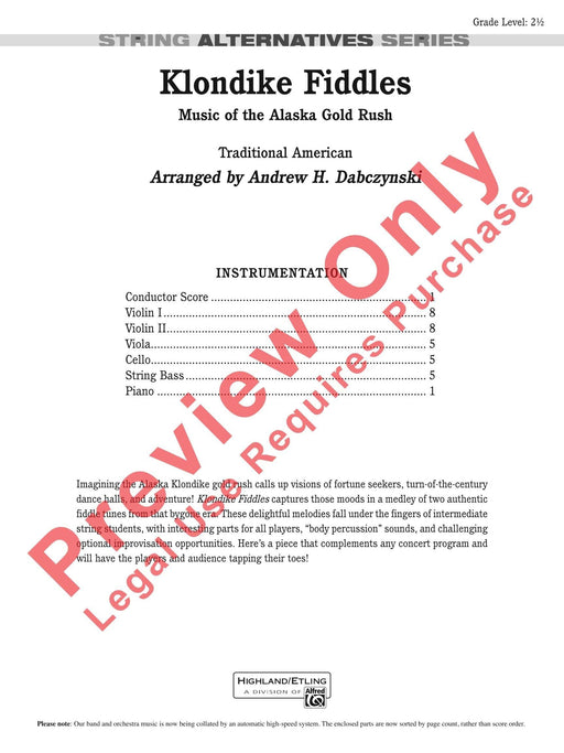 Klondike Fiddles Music of the Alaska Gold Rush 總譜 | 小雅音樂 Hsiaoya Music