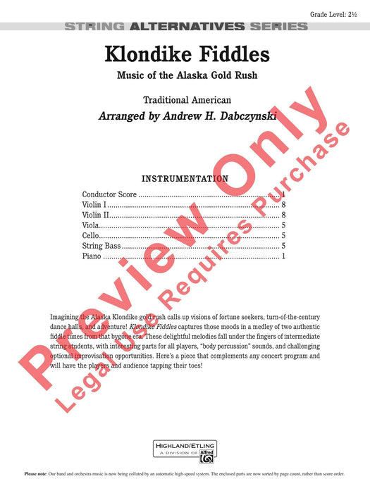 Klondike Fiddles Music of the Alaska Gold Rush 總譜 | 小雅音樂 Hsiaoya Music