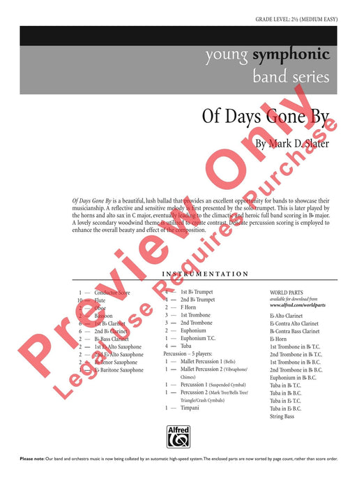 Of Days Gone By 總譜 | 小雅音樂 Hsiaoya Music