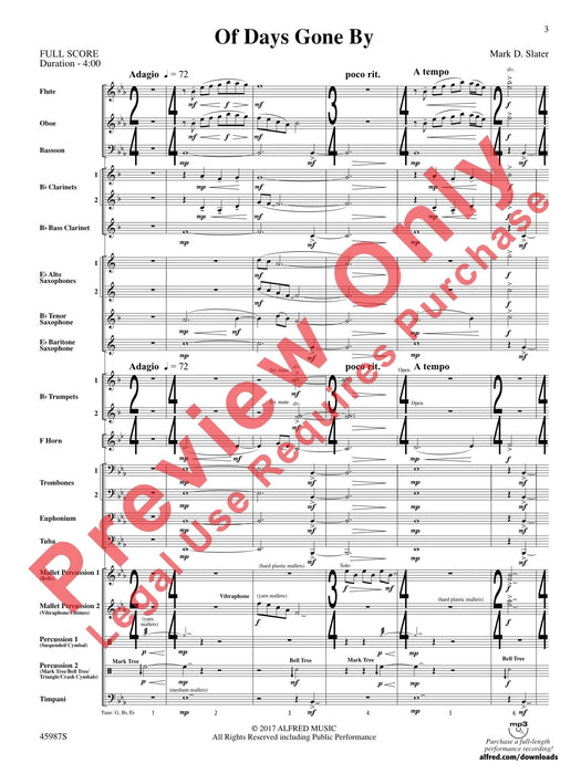 Of Days Gone By 總譜 | 小雅音樂 Hsiaoya Music