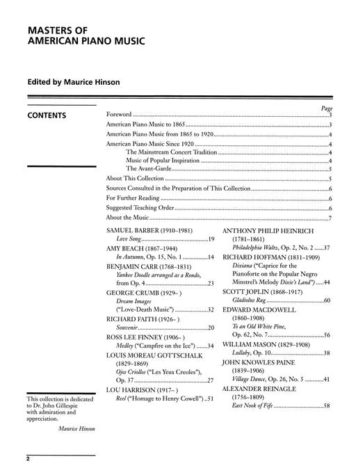 Masters of American Piano Music 鋼琴 | 小雅音樂 Hsiaoya Music