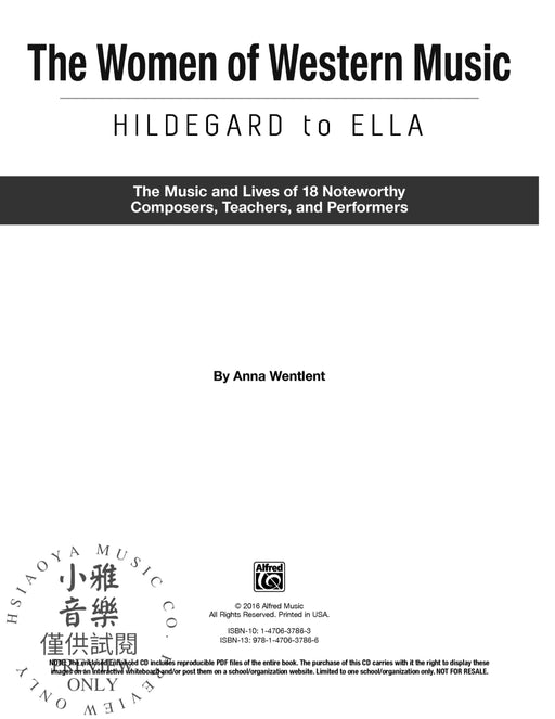 The Women of Western Music: Hildegard to Ella The Music and Lives of 18 Noteworthy Composers, Teachers, and Performers | 小雅音樂 Hsiaoya Music
