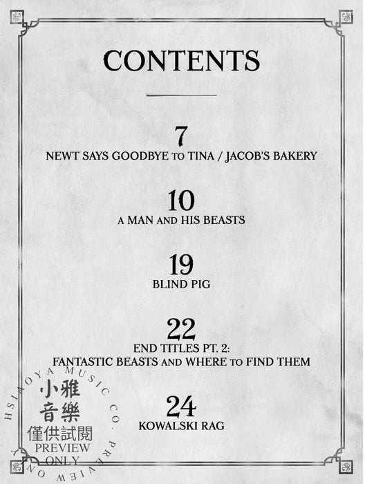 Fantastic Beasts and Where to Find Them, Selections from | 小雅音樂 Hsiaoya Music