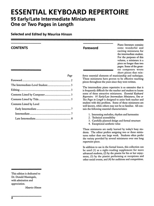 Essential Keyboard Repertoire, Volume 8 (Miniatures) 95 Early / Late Intermediate Miniatures - Baroque to Modern 鍵盤樂器 巴洛克 | 小雅音樂 Hsiaoya Music