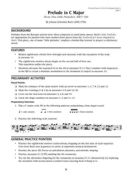 Classics for the Developing Pianist, Study Guide Book 2 Study Guide for Preparation, Practice & Performance | 小雅音樂 Hsiaoya Music