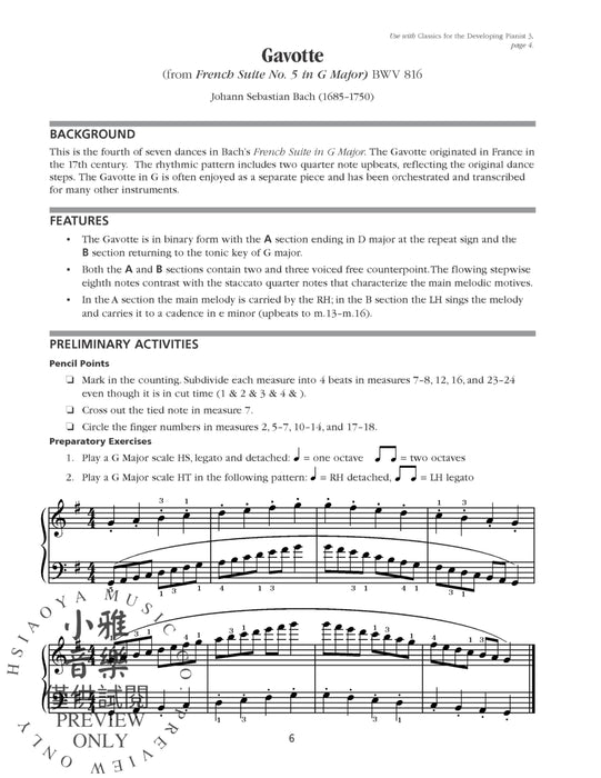 Classics for the Developing Pianist, Study Guide Book 3 Study Guide for Preparation, Practice & Performance | 小雅音樂 Hsiaoya Music