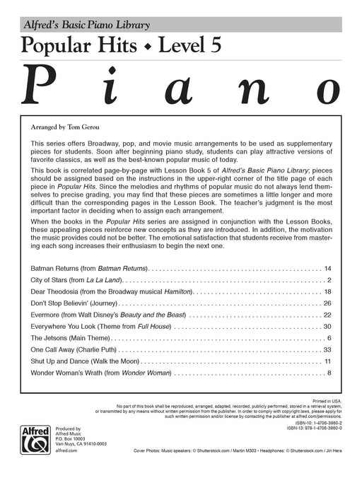 Alfred's Basic Piano Library: Popular Hits, Level 5 鋼琴 | 小雅音樂 Hsiaoya Music