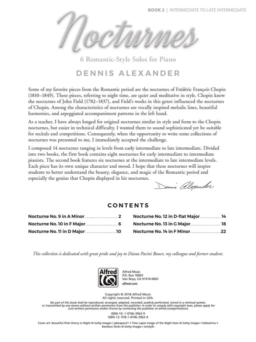 Nocturnes, Book 2 6 Romantic-Style Solos for Piano 夜曲 風格獨奏 鋼琴 | 小雅音樂 Hsiaoya Music