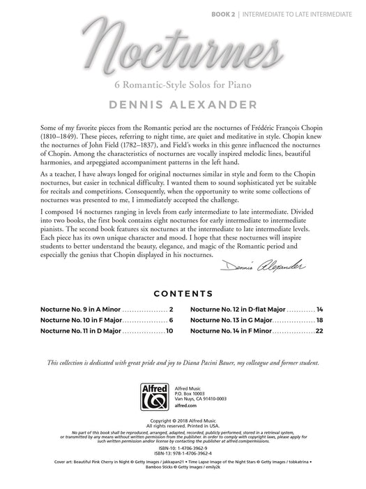 Nocturnes, Book 2 6 Romantic-Style Solos for Piano 夜曲 風格獨奏 鋼琴 | 小雅音樂 Hsiaoya Music