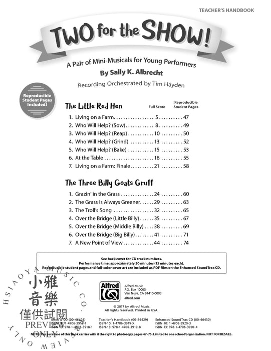 Two for the Show! A Pair of Mini-Musicals for Young Performers | 小雅音樂 Hsiaoya Music