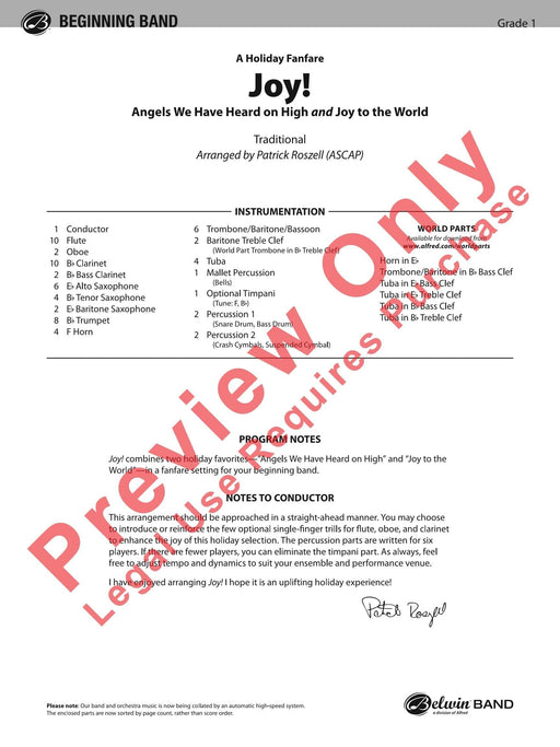 Joy! A Holiday Fanfare Angels We Have Heard on High and "Joy to the World" 號曲 總譜 | 小雅音樂 Hsiaoya Music