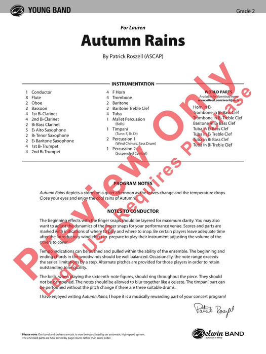 Autumn Rains For Lauren 總譜 | 小雅音樂 Hsiaoya Music