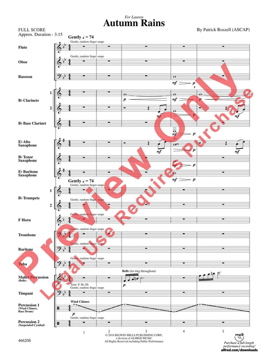 Autumn Rains For Lauren 總譜 | 小雅音樂 Hsiaoya Music