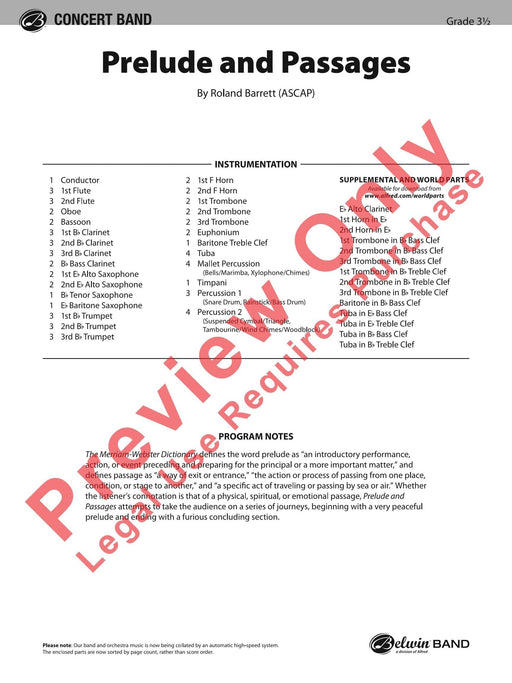 Prelude and Passages 前奏曲 總譜 | 小雅音樂 Hsiaoya Music