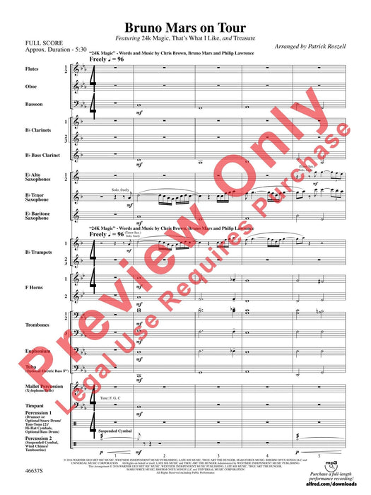 Bruno Mars on Tour Featuring: 24K Magic / That's What I Like / Treasure 總譜 | 小雅音樂 Hsiaoya Music