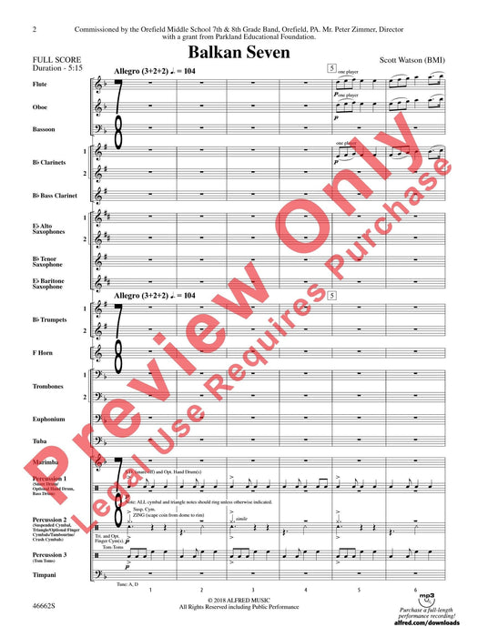 Balkan Seven 總譜 | 小雅音樂 Hsiaoya Music