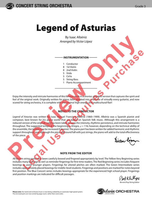 Legend of Asturias 阿爾貝尼士 傳奇曲 總譜 | 小雅音樂 Hsiaoya Music