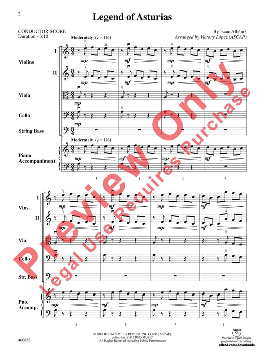 Legend of Asturias 阿爾貝尼士 傳奇曲 總譜 | 小雅音樂 Hsiaoya Music