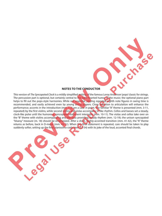 The Syncopated Clock 總譜 | 小雅音樂 Hsiaoya Music