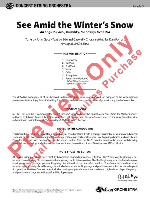 See Amid the Winter's Snow An English Carol, "Humility," for String Orchestra 耶誕頌歌 弦樂團 | 小雅音樂 Hsiaoya Music