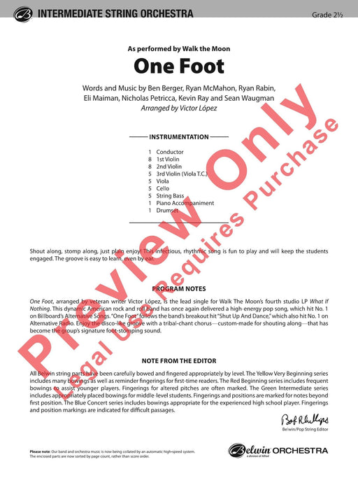 One Foot As Performed by Walk the Moon 總譜 | 小雅音樂 Hsiaoya Music