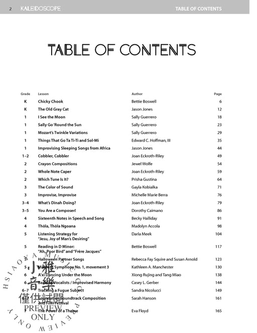 Kaleidoscope A Collection of Standards-Based Lessons for the K--7 General Music Classroom | 小雅音樂 Hsiaoya Music